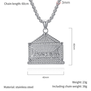 Collares <span class=keywords><strong>de</strong></span> Moda Hip Hop con Colgante <span class=keywords><strong>de</strong></span> <span class=keywords><strong>la</strong></span> Última Cena en Acero Inoxidable Resistente al Agua, Joyería Religiosa <span class=keywords><strong>de</strong></span> Tendencia para Hombre, Venta al Por Mayor 2025 - Product Image 5