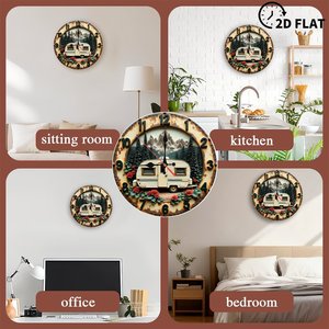 Round Wooden <b>Wall</b> <b>Clock</b> 25x25Cm <b>Silent</b> Non Ticking Home Decoration <b>Clock</b> - Product Image 5