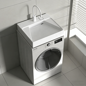 Lavabo Moderno <span class=keywords><strong>de</strong></span> Cerámica Blanca <span class=keywords><strong>para</strong></span> Baño, <span class=keywords><strong>Lavadero</strong></span>, Lavabo <span class=keywords><strong>para</strong></span> Lavar <span class=keywords><strong>Ropa</strong></span> - Product Image 2