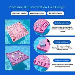Table de Mahjong Flottante pour Piscine, Tapis de Mahjong Pliable en EVA Étanche de 33,5 Pouces, Jeu d'Été Extérieur pour 4 Joueurs, Idéal pour Fêtes au Bord de la Piscine, Vente en Gros - Product Image 4