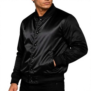 Veste d'hiver unisexe en satin côtelé tricoté avec logo brodé du club Top Ten, 100% polyester noir de haute qualité, col et poignets personnalisés - Product Image 2