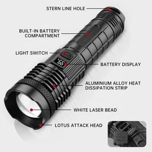 Đa Chức Năng <span class=keywords><strong>LED</strong></span> Ngoài Trời <span class=keywords><strong>Torch</strong></span> 26650 Ma Điện Hiển Thị Mạnh Mẽ Đèn Cho Nhà Cắm Trại Phiêu Lưu Đi Bộ Đường Dài Hợp Kim Nhôm Cơ Thể - Product Image 3