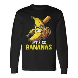 Let's Go Bananas Fruit Lover Banana Baseball T-shirt à manches longues - Product Image 1