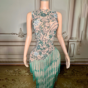 Novance Y4998カスタム服のメーカー見通すイブニングドレスエレガントなウェディングビーズクリスタルプロムガウン発光 - Product Image 2