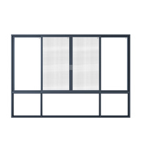 Ventanas Corredizas Horizontales de Aluminio con Cristal Completo para Balcón, Oficina, Recepción