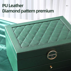 Vitrine de présentation pliable en cuir PU élégant personnalisé pour les femmes filles voyage bijou bague montre ensemble de bijoux boîte d'emballage - Product Image 2