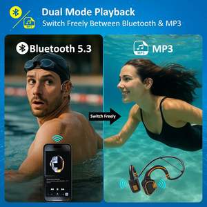 Écouteurs de natation à conduction osseuse Alex, étanches IPX8, Bluetooth 5.3, à oreille ouverte, avec lecteur MP3 32 Go pour la natation et les sports - Product Image 5