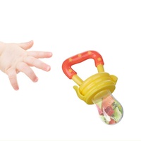 Jouet de Dentition Bébé Grignoteur Anneau de Dentition Sevrage avec Sacs en Silicone Supplémentaires Mangeoire pour Aliments/Fruits Sucette
