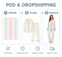 Pyjama pour femmes avec design de boutons imprimés à la demande, ensemble de pyjama deux pièces à motifs botaniques, vêtements de détente pour femmes