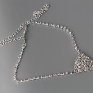 ファッションフルクリスタルダイヤモンドネクタイネックレス女性用ラインストーンタイチョーカーウェディングジュエリーアクセサリー - Product Image 6