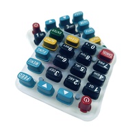 Desain manufaktur pabrik keypad silikon keypad karet tahan air P + R dengan tutup kunci plastik untuk mesin POS