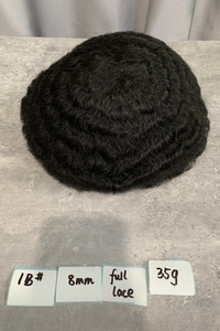 Prothèse capillaire H361 Afro pour <span class=keywords><strong>homme</strong></span> noir, densité légère 70%, système de remplacement en <span class=keywords><strong>cheveux</strong></span> humains, base entièrement en dentelle 8x10, expédition immédiate - Product Image 3