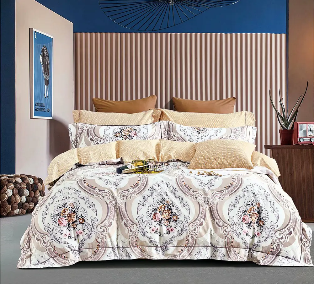 Custom logo luxury 100% cotton bedding set duvet cover