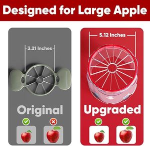Trancheuse à pommes 16 tranches Ultra <span class=keywords><strong>Safety</strong></span> & Heavy-Duty Coupe-pommes en acier inoxydable Grand carottier à pommes avec bol transparent - Product Image 2