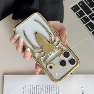 Funda de teléfono de TPU suave con diseño de araña y galvanoplastia de moda para iPhone 12 Pro Max 13 14 15 16 17 Pro, cubierta trasera con disipación de calor - Product Image 4
