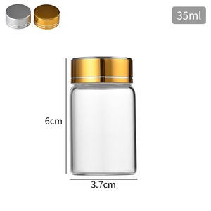 37mm High Clear Gold Plastic Screw Cap Custom Logo Storage Containers 100g <b>Glass</b> <b>Jars</b> Rice Tea Coffee Beans <b>Cookies</b> Jelly - Product Image 3