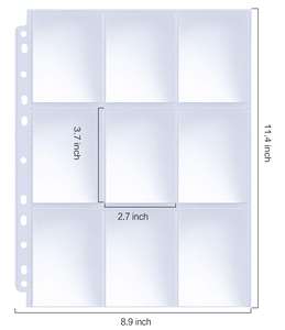 Paquete de tarjeta personalizado, 9 fundas de bolsillo, almacenamiento de tarjetas, álbum de fotos, 11 agujeros, adecuado para 3 anillos, álbum de muelle en vivo, páginas, coleccionista de tarjetas - Product Image 2