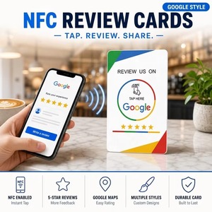 Carte NFC personnalisée pour avis Google/Instagram/<span class=keywords><strong>YouTube</strong></span>/TikTok/Facebook – Carte PVC pour avis – Vente en gros OEM ODM – Faible MOQ – Prête à être expédiée - Product Image 3