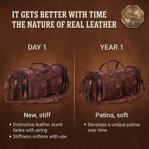 Sac de voyage en cuir véritable 24 pouces, fait main, vintage, grand sac de week-end, sac de sport pour homme et femme - Product Image 5