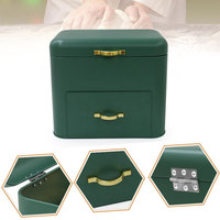 Étagère de rangement pour aliments de grande capacité personnalisée pour la cuisine, étagère de garde-manger, boîte à pain à 2 niveaux, boîte de rangement pour pain en métal vert