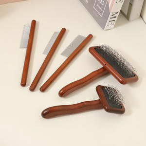 Dog Cat Hair Removal <b>Brush</b> Solid Wood Handle with Air Cushion Steel <b>Wire</b> Dense Tooth Comb Manufactured Plastic Hair <b>Brush</b> Expert - Product Image 2
