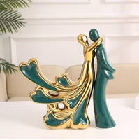 Statue d'amoureux en résine, art abstrait moderne, décoration de table de chevet, artisanat en résine pour la maison