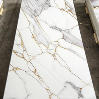 Panneau mural décoratif en PVC imperméable effet marbre pour revêtement mural intérieur, solution pour projets hôteliers destinée aux revendeurs et entrepreneurs