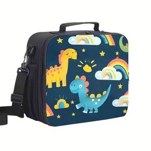Custom Logo Print White Durable Polyester Sublimation Tote <b>Lunch</b> <b>Bag</b> Multifunctional Crossbody for Students - Product Image 2