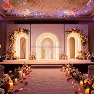 SMOOTH Hot Selling Sets Wedding Stage Backdrop <b>Arch</b> Set 3D Multiple Layers Pvc <b>Arch</b> Stand <b>For</b> Events <b>Decoration</b> - Product Image 1