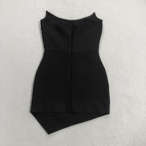 <span class=keywords><strong>Abito</strong></span> Mini Fasciante <span class=keywords><strong>Nero</strong></span> Sexy <span class=keywords><strong>Aderente</strong></span> di Lusso con Strass Scintillanti per Feste Serali Moda Femminile - Product Image 2