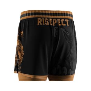 2-in-1 BJJ MMA Fight Shorts Built-in Compression Lining: Grappling, Brazilian Jiu Jitsu, No-Gi Double <b>Layers</b> Shorts - Product Image 5