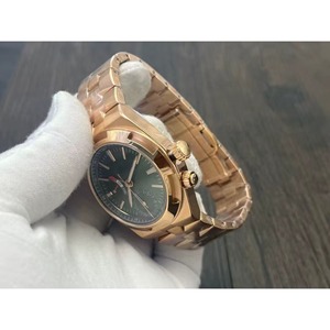 Reloj de Pulsera para Hombre, Mecánico Automático, de Lujo Retro, con Esfera Verde y Oro Rosa, Doble Zona Horaria, Fecha, Deportivo y Ejecutivo - Product Image 4