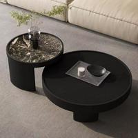 Ensemble de tables basses de salon en marbre rond créatif, ensemble de tables basses de salon luxueuses pour usage domestique, vente chaude