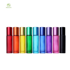 Prodotti per la cura personale 5ml 10ml arcobaleno di vetro smerigliato in acciaio rullo sulla bottiglia per la cura della pelle olio essenziale - Product Image 1