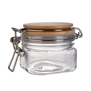 High Quality PET <b>Square</b> Storage Jar BPA Free Airtight Tea Salt Spice <b>Container</b> with Bail Seal - Product Image 5