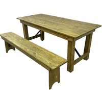 Table de ferme Q-80 en bois massif, style rétro campagnard, pliable et peu encombrante, pour événements et fêtes aux États-Unis et au Canada