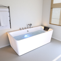 Vente chaude Design Moderne Acrylique Jet D'air Baignoire Whirlpool Intérieur Autoportant Spa Baignoire pour Salle De Bains