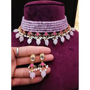 Ensemble ras du cou pour femmes plaqué or Bollywood Style ethnique mariage fiançailles perle Mala collier ensembles - Product Image 6