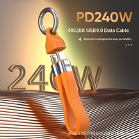 Câble de données USB4 PD 240W, charge rapide, double ports Type-C, compatible Thunder et Bolt 4/3, transfert 40 Gbps, vidéo 8K, pleine fonctionnalité