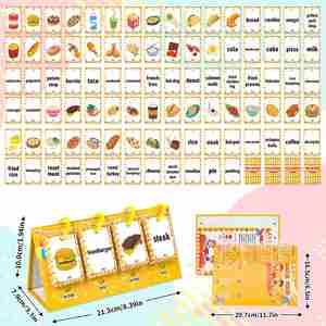 Material Didáctico para Jardín de Infancia y Educación en Casa, Tarjetas de Cognición, Juego de Ortografía de Alimentos, Pizarra Interactiva de Aprendizaje - Product Image 6