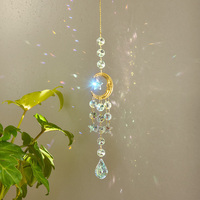 Décoration de jardin, art moderne, attrape-soleil en cristal, visage souriant européen, lune et soleil, pendentif, ornement suspendu pour la maison et le jardin