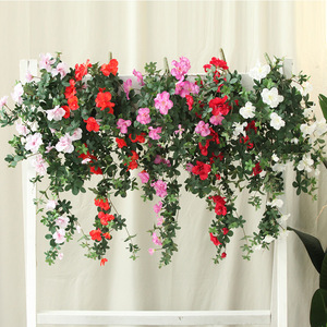 Guirlande murale d'azalées 80 cm, fleur artificielle en soie, décoration pour mariage, maison, extérieur - Product Image 1