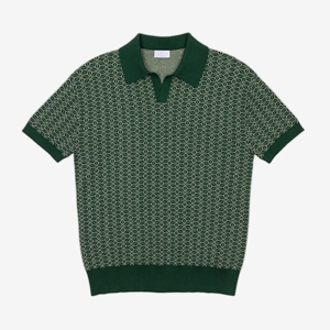 Polo en Maille Jacquard Personnalisé avec Logo pour Homme – Coton Tricoté à Manches Courtes, Pull Oversize - Product Image 1