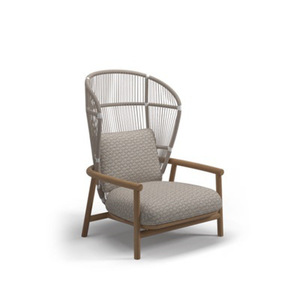 Ensemble de salon d'extérieur en teck avec fauteuil en rotin tressé et coussin <span class=keywords><strong>matelassé</strong></span>, idéal pour <span class=keywords><strong>jardin</strong></span>, patio, villa et balcon - Product Image 5