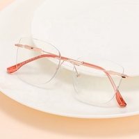 Diamant Sans Cadre Exquis Lunettes Femmes Cadre Miroir Lunettes Designer Célèbre Marque Spectacle Lunettes Cadres Pour Femmes