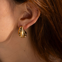 Boucles d'oreilles Bottega Major en acier inoxydable sans ternissement avec pierres Kylie Jenner Bold Drop Studs pour filles