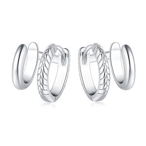 New white brass zircon textured hemp rope woven irregular large hoop earrings for <b>women</b>, creative and simple jewelry - Product Image 4