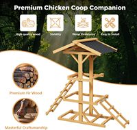 Support d'activités multi-niveaux JQ en bois pour poulaillers extérieurs et fermes
