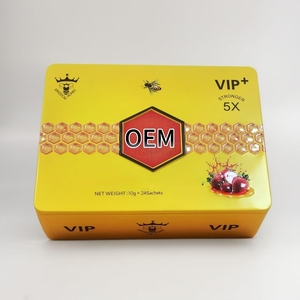 Nouveautés : Boîtes en papier couché pour miel de fraise VIP pour hommes, Pack <span class=keywords><strong>Platine</strong></span> VIP, Boîte d'emballage pour miel, Compléments alimentaires à base de plantes - Product Image 3