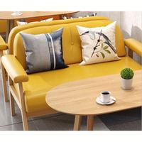 Ensemble de meubles de restaurant moderne Cafe Leisure, chaise de salle à manger en cuir PU massif, table à manger carrée, café